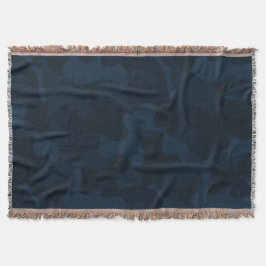 Donkerblauwe Camo Abstract Deken