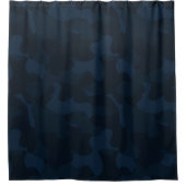 Donkerblauwe Camo Abstract Douchegordijn (Voorkant)