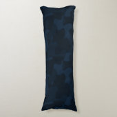 Donkerblauwe Camo Abstract Lichaamskussen (Voorkant Verticaal)
