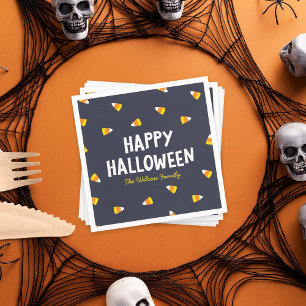 Donkerblauwe Candy Corn Fijne Halloween Servetten