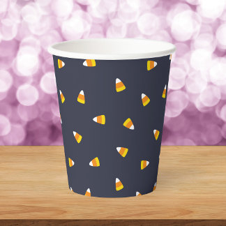 Donkerblauwe Candy Corn Halloween Papieren Bekers