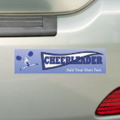 Donkerblauwe cheerleader meisje silhouet bumpersticker (Op auto)