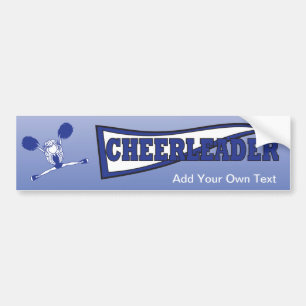 Donkerblauwe cheerleader meisje silhouet bumpersticker