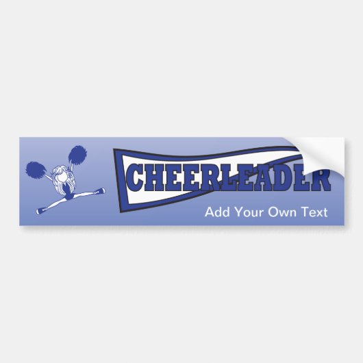 Donkerblauwe cheerleader meisje silhouet bumpersticker (Voorkant)
