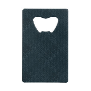 Donkerblauwe cheques creditkaart flessenopener