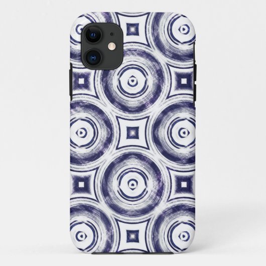 donkerblauwe cirkels Abstract Case-Mate iPhone Case (Achterkant)