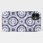 donkerblauwe cirkels Abstract Case-Mate iPhone Case (Achterkant (horizontaal))