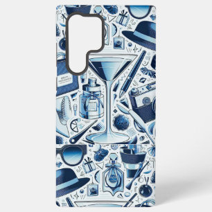 Donkerblauwe collage Chic en modern ontwerp Samsung Galaxy Hoesje
