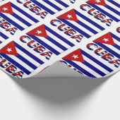 Donkerblauwe Cubaanse vlag en Cuba Cadeaupapier (Hoek)