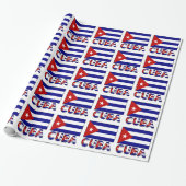 Donkerblauwe Cubaanse vlag en Cuba Cadeaupapier (Uitgerold)