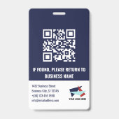 Donkerblauwe Cyber Security Schild Personeelsident Badge (Achterkant)