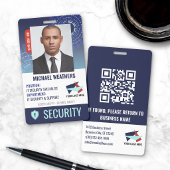 Donkerblauwe Cyber Security Schild Personeelsident Badge