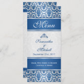 Donkerblauwe damp in het zilvermenu menu (Voorkant / Achterkant)