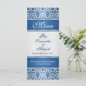 Donkerblauwe damp in het zilvermenu menu (Staand voorkant)