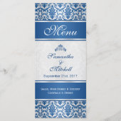 Donkerblauwe damp in het zilvermenu menu (Voorkant)