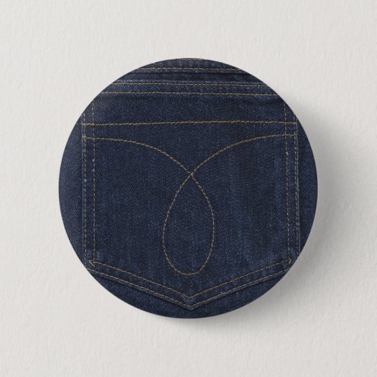 Donkerblauwe denim Pocket Ronde Button 5,7 Cm (Voorkant)