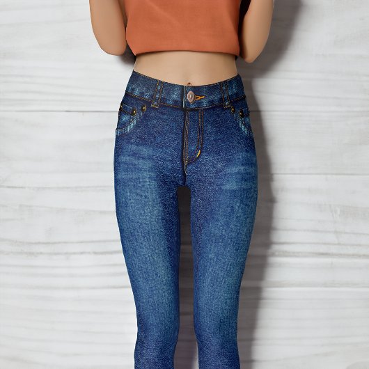 Donkerblauwe denim skinny jeans leggings
