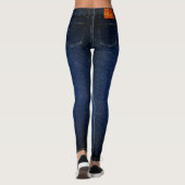 Donkerblauwe denim skinny jeans leggings (Achterkant)