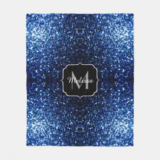 Donkerblauwe, diepe gladde vleugjes fleece deken (Voorkant)