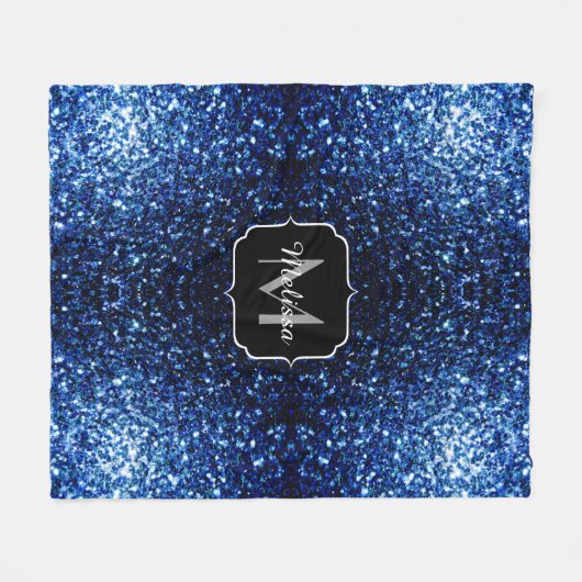 Donkerblauwe, diepe gladde vleugjes fleece deken (Voorkant (Horizontaal))