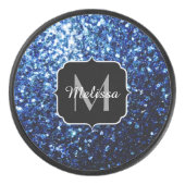 Donkerblauwe, diepe gladde vleugjes hockey puck (Voorkant)