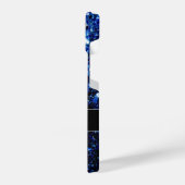 Donkerblauwe, diepe gladde vleugjes iPhone hoesje (Linkerkant)