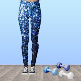 Donkerblauwe, diepe, gladde vleugjes leggings