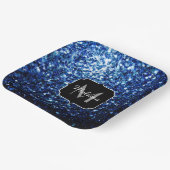 Donkerblauwe, diepe gladde vleugjes papieren bordje (Gebogen)