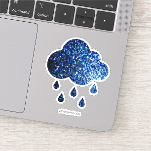 Donkerblauwe, diepe, gladde vleugjes sticker