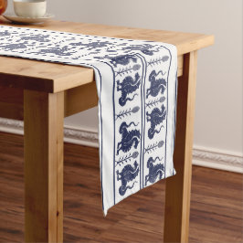 Donkerblauwe draken tafelloper