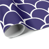 Donkerblauwe drakenschalen cadeaupapier (Rol Hoek)