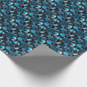 Donkerblauwe edelstenen cadeaupapier (Hoek)