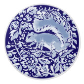 Donkerblauwe eekhoorn Woodland Dierlijk kobalt Keramische Knop (Voorkant)
