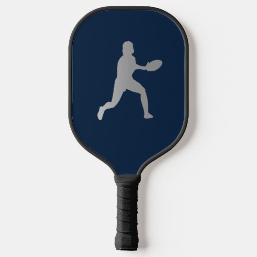 donkerblauwe eenvoudige en witte tekst pickleball paddle (Achterkant)