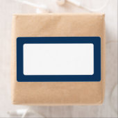 Donkerblauwe effen kleur rand blanco etiket (Insitu)