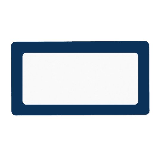 Donkerblauwe effen kleur rand blanco etiket (Voorkant)
