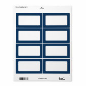 Donkerblauwe effen kleur rand blanco etiket (Full Sheet)