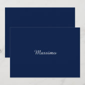 Donkerblauwe Elegante Casualle Eigen Naam Handgesc (Voorkant / Achterkant)