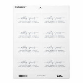 Donkerblauwe Elegante Script Trouw Retouradres Etiket (Full Sheet)