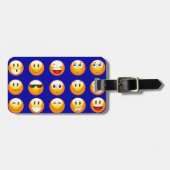 donkerblauwe emojas bagagelabel (Voorkant horizontaal)