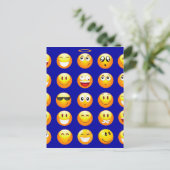 donkerblauwe emojas briefkaart (Staand voorkant)