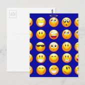 donkerblauwe emojas briefkaart (Voorkant / Achterkant)