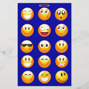 donkerblauwe emojas briefpapier