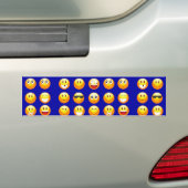 donkerblauwe emojas bumpersticker (Op auto)