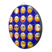 donkerblauwe emojas dartbord (Voorkant Rechts)