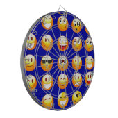 donkerblauwe emojas dartbord (Voorkant Links)