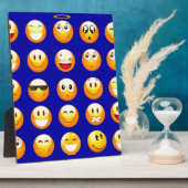 donkerblauwe emojas fotoplaat (Zijkant)