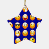 donkerblauwe emojas keramisch ornament (Rechts)