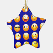 donkerblauwe emojas keramisch ornament (Links)