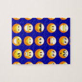 donkerblauwe emojas legpuzzel (Horizontaal)